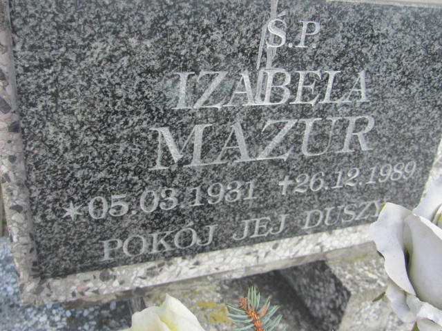 Izabela Mazur 1931 Gorzyce - Grobonet - Wyszukiwarka osób pochowanych